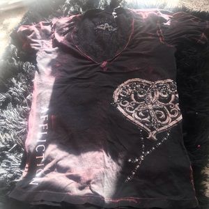 Worn once Bling Affliction Shirt with Wings